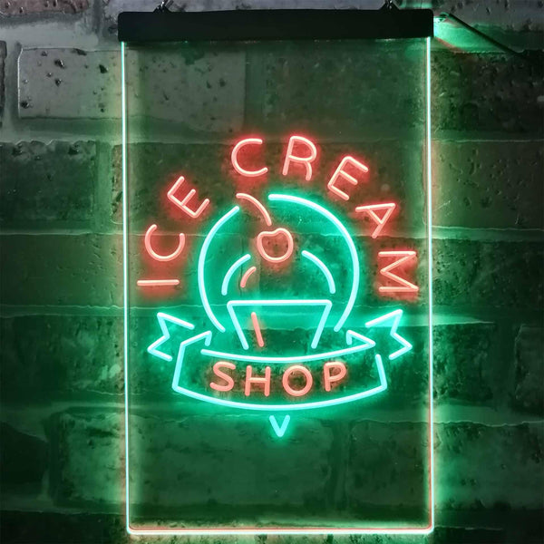 ADVPRO Ice Cream Shop Cafe  Dual Color LED Neon Sign st6-i2518 - Green & Red