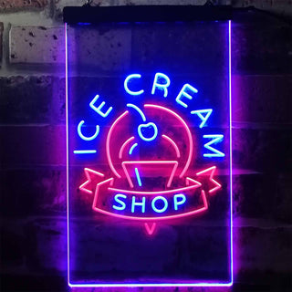 ADVPRO Ice Cream Shop Cafe  Dual Color LED Neon Sign st6-i2518 - Red & Blue