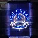 ADVPRO Ice Cream Shop Cafe  Dual Color LED Neon Sign st6-i2518 - White & Blue