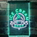 ADVPRO Ice Cream Shop Cafe  Dual Color LED Neon Sign st6-i2518 - White & Green