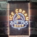 ADVPRO Ice Cream Shop Cafe  Dual Color LED Neon Sign st6-i2518 - White & Yellow