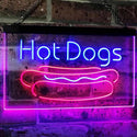 ADVPRO Hot Dogs Cafe Kitchen Decor Dual Color LED Neon Sign st6-i2519 - Blue & Red