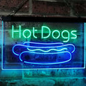 ADVPRO Hot Dogs Cafe Kitchen Decor Dual Color LED Neon Sign st6-i2519 - Green & Blue