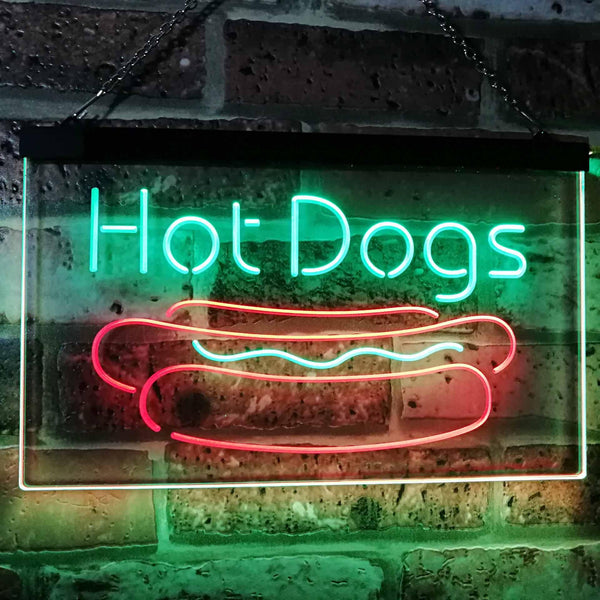 ADVPRO Hot Dogs Cafe Kitchen Decor Dual Color LED Neon Sign st6-i2519 - Green & Red