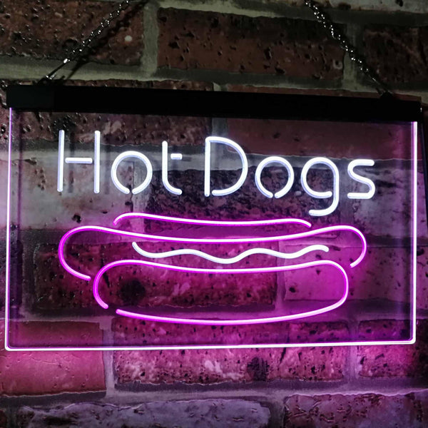 ADVPRO Hot Dogs Cafe Kitchen Decor Dual Color LED Neon Sign st6-i2519 - White & Purple