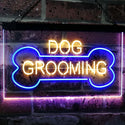ADVPRO Dog Grooming Bone Dog Lover Dual Color LED Neon Sign st6-i2529 - Blue & Yellow