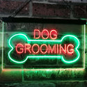 ADVPRO Dog Grooming Bone Dog Lover Dual Color LED Neon Sign st6-i2529 - Green & Red