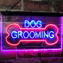 ADVPRO Dog Grooming Bone Dog Lover Dual Color LED Neon Sign st6-i2529 - Red & Blue