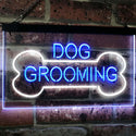 ADVPRO Dog Grooming Bone Dog Lover Dual Color LED Neon Sign st6-i2529 - White & Blue