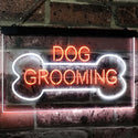 ADVPRO Dog Grooming Bone Dog Lover Dual Color LED Neon Sign st6-i2529 - White & Orange
