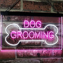 ADVPRO Dog Grooming Bone Dog Lover Dual Color LED Neon Sign st6-i2529 - White & Purple