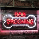 ADVPRO Dog Grooming Bone Dog Lover Dual Color LED Neon Sign st6-i2529 - White & Red