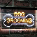ADVPRO Dog Grooming Bone Dog Lover Dual Color LED Neon Sign st6-i2529 - White & Yellow