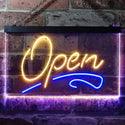 ADVPRO Open Shop Script Display Bar Club Beer Dual Color LED Neon Sign st6-i2536 - Blue & Yellow