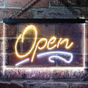 ADVPRO Open Shop Script Display Bar Club Beer Dual Color LED Neon Sign st6-i2536 - White & Yellow