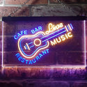ADVPRO Guitar Live Music Cafe Bar Restaurant Beer Dual Color LED Neon Sign st6-i2544 - Blue & Yellow