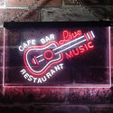 ADVPRO Guitar Live Music Cafe Bar Restaurant Beer Dual Color LED Neon Sign st6-i2544 - White & Red