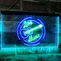 ADVPRO Live Music Guitar Band Room Studio Dual Color LED Neon Sign st6-i2546 - Green & Blue