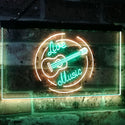 ADVPRO Live Music Guitar Band Room Studio Dual Color LED Neon Sign st6-i2546 - Green & Yellow