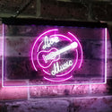 ADVPRO Live Music Guitar Band Room Studio Dual Color LED Neon Sign st6-i2546 - White & Purple