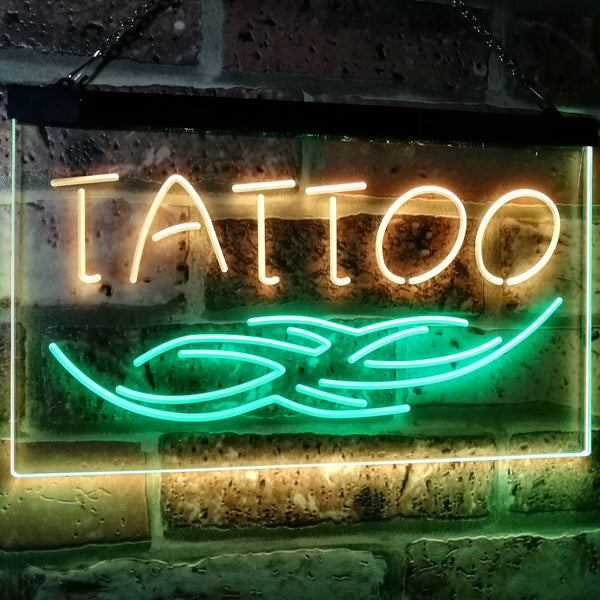 ADVPRO Tattoo Art Studio Ink Display Dual Color LED Neon Sign st6-i2550 - Green & Yellow