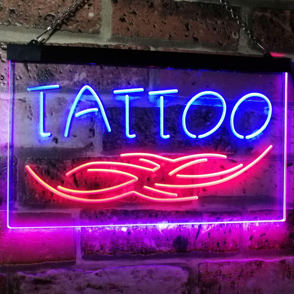 ADVPRO Tattoo Art Studio Ink Display Dual Color LED Neon Sign st6-i2550 - Red & Blue
