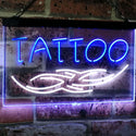 ADVPRO Tattoo Art Studio Ink Display Dual Color LED Neon Sign st6-i2550 - White & Blue