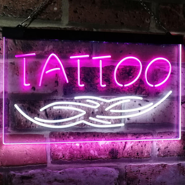 ADVPRO Tattoo Art Studio Ink Display Dual Color LED Neon Sign st6-i2550 - White & Purple