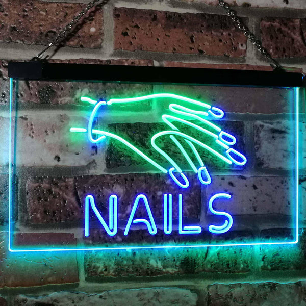 ADVPRO Nails Beauty Salon Indoor Display Dual Color LED Neon Sign st6-i2553 - Green & Blue