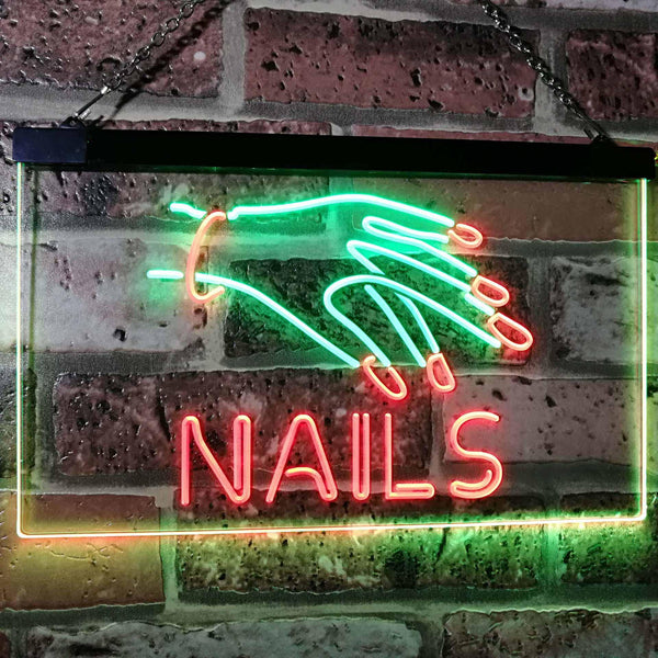 ADVPRO Nails Beauty Salon Indoor Display Dual Color LED Neon Sign st6-i2553 - Green & Red