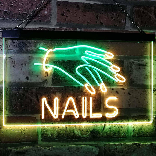 ADVPRO Nails Beauty Salon Indoor Display Dual Color LED Neon Sign st6-i2553 - Green & Yellow