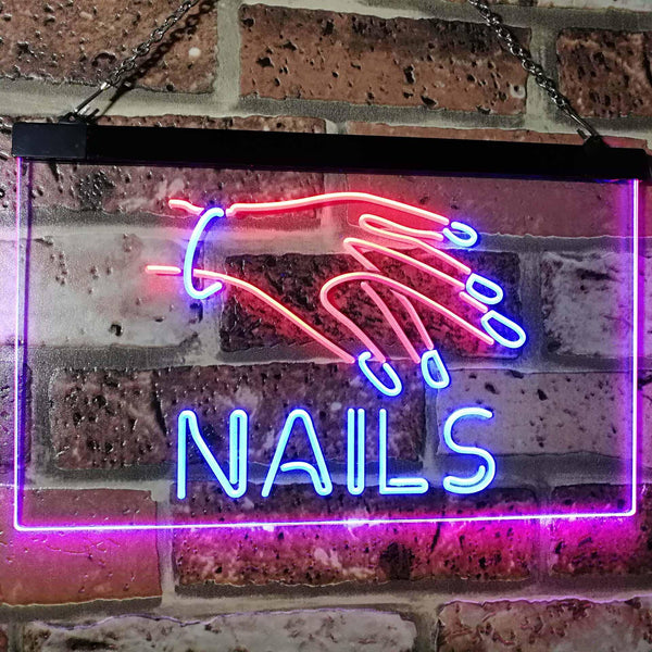 ADVPRO Nails Beauty Salon Indoor Display Dual Color LED Neon Sign st6-i2553 - Red & Blue