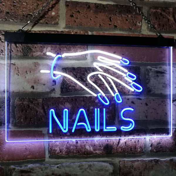 ADVPRO Nails Beauty Salon Indoor Display Dual Color LED Neon Sign st6-i2553 - White & Blue