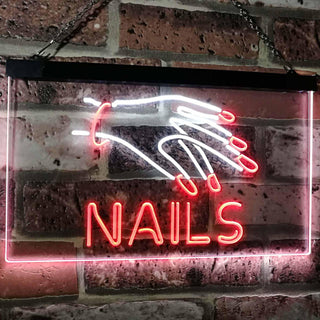 ADVPRO Nails Beauty Salon Indoor Display Dual Color LED Neon Sign st6-i2553 - White & Red
