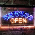 ADVPRO Tattoo Open Walk-in-Welcome Decor Display Dual Color LED Neon Sign st6-i2555 - Blue & Yellow