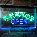ADVPRO Tattoo Open Walk-in-Welcome Decor Display Dual Color LED Neon Sign st6-i2555 - Green & Blue