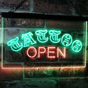 ADVPRO Tattoo Open Walk-in-Welcome Decor Display Dual Color LED Neon Sign st6-i2555 - Green & Red