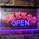 ADVPRO Tattoo Open Walk-in-Welcome Decor Display Dual Color LED Neon Sign st6-i2555 - Red & Blue