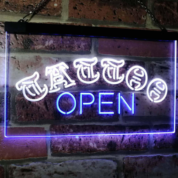 ADVPRO Tattoo Open Walk-in-Welcome Decor Display Dual Color LED Neon Sign st6-i2555 - White & Blue
