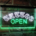 ADVPRO Tattoo Open Walk-in-Welcome Decor Display Dual Color LED Neon Sign st6-i2555 - White & Green