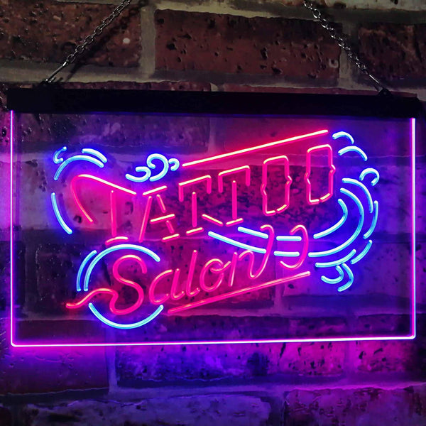 ADVPRO Tattoo Salon Indoor Display Dual Color LED Neon Sign st6-i2556 - Blue & Red