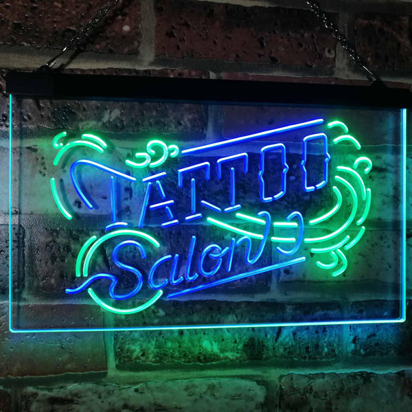ADVPRO Tattoo Salon Indoor Display Dual Color LED Neon Sign st6-i2556 - Green & Blue