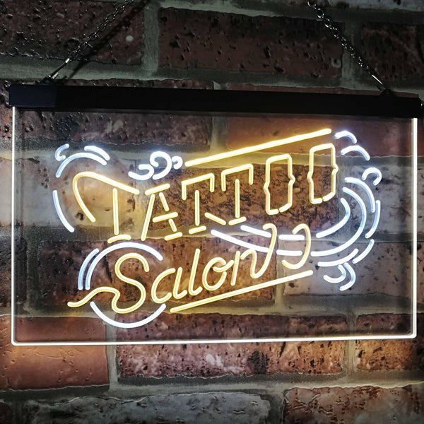 ADVPRO Tattoo Salon Indoor Display Dual Color LED Neon Sign st6-i2556 - White & Yellow