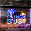 ADVPRO Happy Hour Relax Beach Sun Bar Dual Color LED Neon Sign st6-i2558 - Blue & Yellow