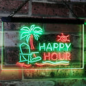 ADVPRO Happy Hour Relax Beach Sun Bar Dual Color LED Neon Sign st6-i2558 - Green & Red