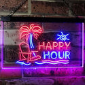 ADVPRO Happy Hour Relax Beach Sun Bar Dual Color LED Neon Sign st6-i2558 - Red & Blue