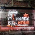 ADVPRO Happy Hour Relax Beach Sun Bar Dual Color LED Neon Sign st6-i2558 - White & Orange