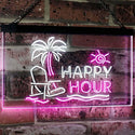 ADVPRO Happy Hour Relax Beach Sun Bar Dual Color LED Neon Sign st6-i2558 - White & Purple