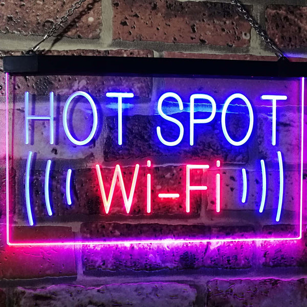 ADVPRO Wi-Fi Hot Spot Display Dual Color LED Neon Sign st6-i2571 - Blue & Red