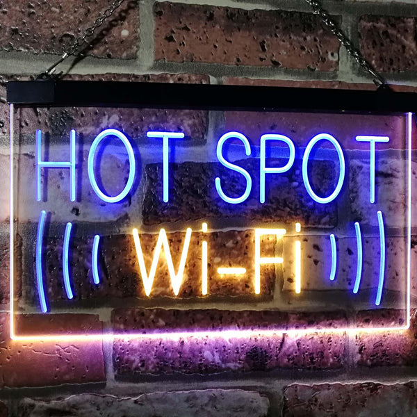 ADVPRO Wi-Fi Hot Spot Display Dual Color LED Neon Sign st6-i2571 - Blue & Yellow